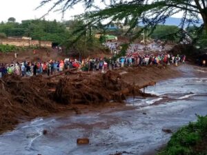 Part of the Mai-Mahiu road destroyed by floods.