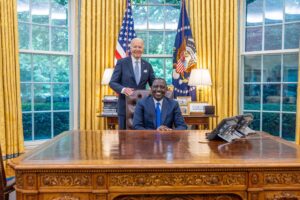 President Joe Biden and Kenya's President William Ruto meet with business leaders in the Oval Office, White House in Washington, Wednesday, May 22, 2024. Photo | POOL