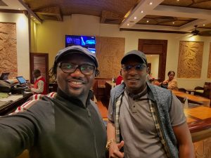 Mr. James Ayugi (on the left), the founder of e-Citizen. [Photo: Courtesy]