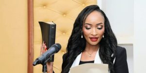 Meru Lands CEC nominee Joy Karwitha during her swearing-in on May 6, 2025.