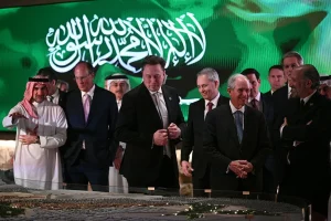 Tesla CEO Elon Musk is one of a few corporate leaders that joined Donald Trump on his trip to Riyahd