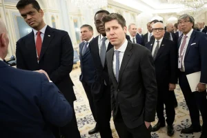 OpenAI CEO Sam Altman accompanied Donald Trump and other business leaders during the president's trip to Riyadh