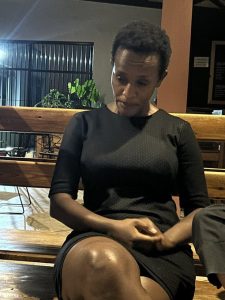 Agather Atuhaire moments after being dumped by the tanzisn authorities.