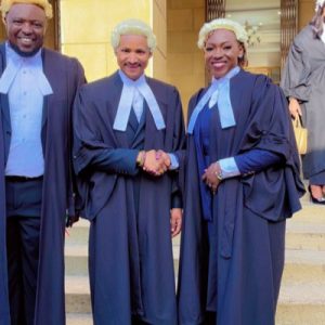 Sharon with MP Babu Owino who was also admitted to the bar on Friday.