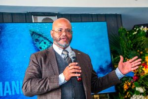 Barbados High Commissioner to Kenya William Alexander McDonald at a media briefing in Nairobi on May 21, 2025.