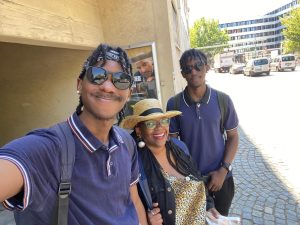 Nyanzi with her twin sons.