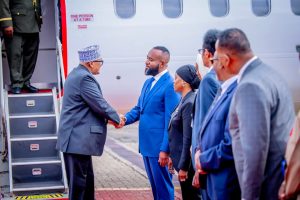 President Abdirahman Irro arrival in Nairobi welcomed by Mining CS Ali Joho.