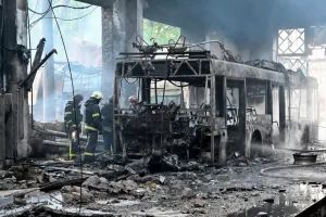 Ukraine's air force said it was hit by 472 Russian drones and seven missiles overnight SERGEY BOBOK / AFP