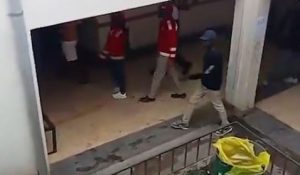 A group of suspected goons was seen invading Kitengela subcounty hospital on the evening of July 7, 2025. /SCREENGRAB