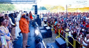 Former Deputy President Rigathi Gachagua makes his speech at a Kenyan music festival in Seattle, US/RIGATHI GACHAGUA/X