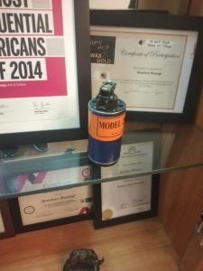 Unused teargas canister recovered from Boniface Mwangi’s office.