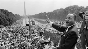 King on the day he delivered his "I have a dream" speech in Washington DC in 1963