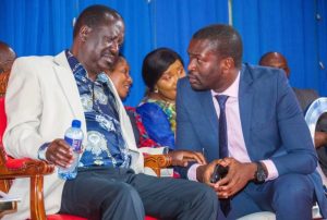 ODM leader Raila Odinga and SG Edwin Sifuna in a past function.
