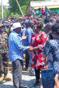 Gladys Wanga and William Ruto during a function in Homa Bay County.