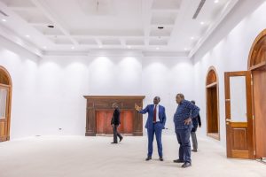 President Ruto gives former President Uhuru Kenyatta a tour of the revamped State House
