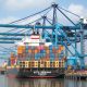 Cargo ship docks at Mombasa Port.