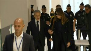Former French president Nicolas Sarkozy was present with his wife Carla Brun for the verdict