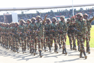Police in a march past parade during 2025 Madaraka Day Celebrations. PHOTO/@NPSOfficial_KE/X