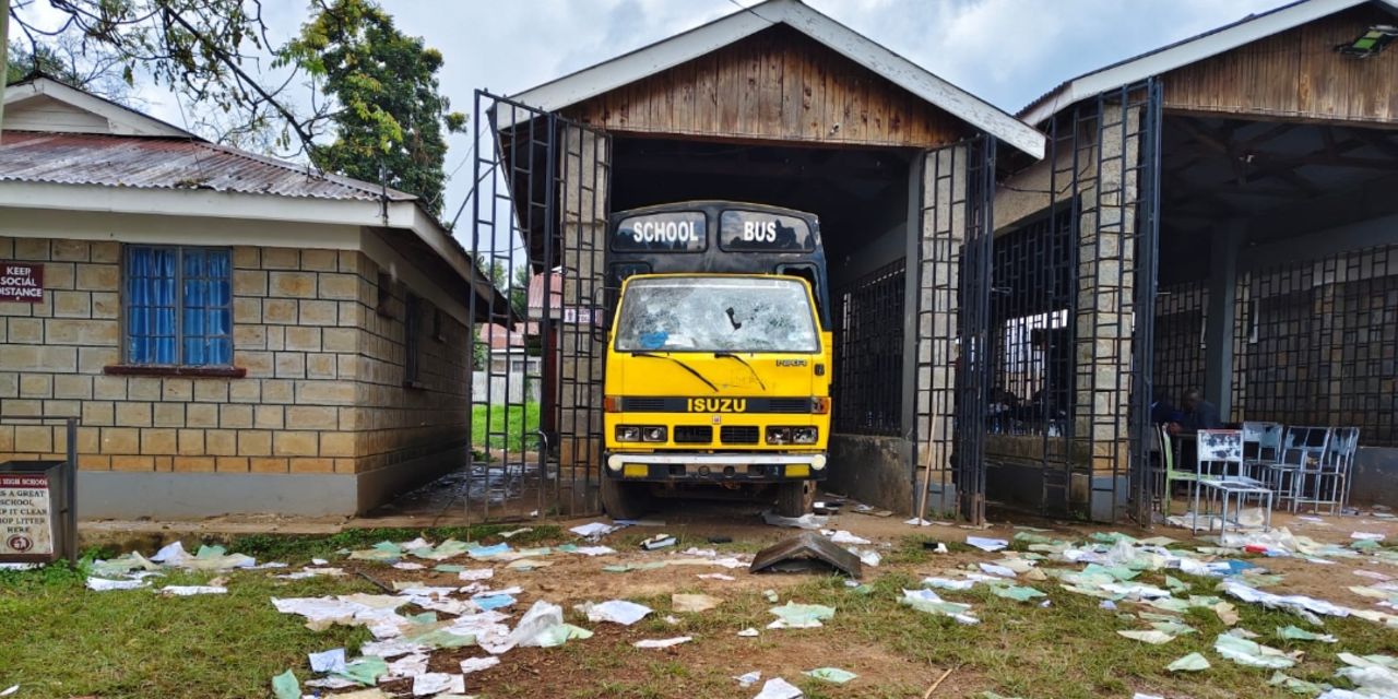 Papers strewn at Litein Boys High School after students went on the rampage, in this photo taken on September 22, 2025.