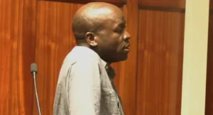 Qurine Omondi Muteshi while he appeared in court.