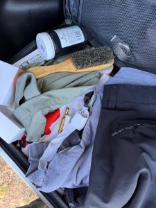 The suitcase with the bullet as discovered by Boniface Mwangi.
