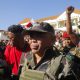 Colonel Michael Randrianirina arrives with members of the military to join protesters gathered outside the town hall on Independence Avenue during a nationwide youth-led demonstration
