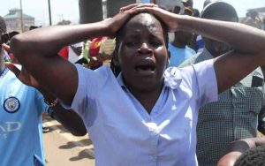 Kenyans mourning the death of Raila Odinga.
