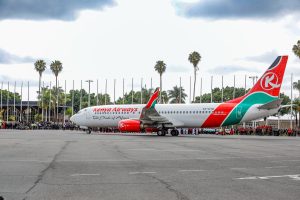 The KQ plane that flew Raila from Dubai to Nairobi.
