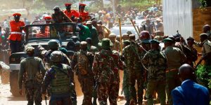 Members of the Kenya Defence Forces disperse the crowd after the arrival of the body of former Kenyan Prime Minister Raila Odinga, who had been receiving medical treatment in India when he died, in Nairobi, Kenya October 16, 2025.Photo credit: REUTERS