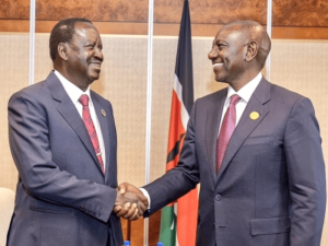 ODM leader Raila Odinga and President William Ruto. (Photo: Handout)