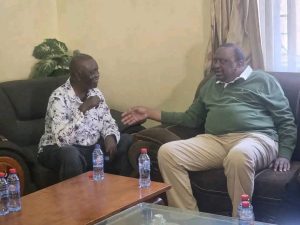 Former President Uhuru Kenyatta today visited the grave of the late Raila Odinga at Kang'o Ka Jaramogi, where the former prime minister was laid to rest yesterday.