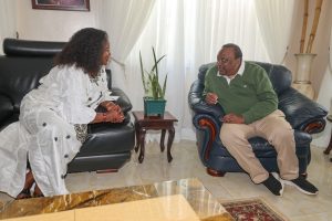 Uhuru with Ida Odinga in Opoda Farm.