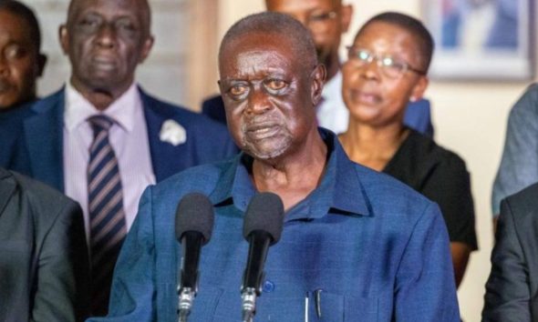 Oburu Oginga addresses journalists in Nairobi on Friday, October 17, 2025.