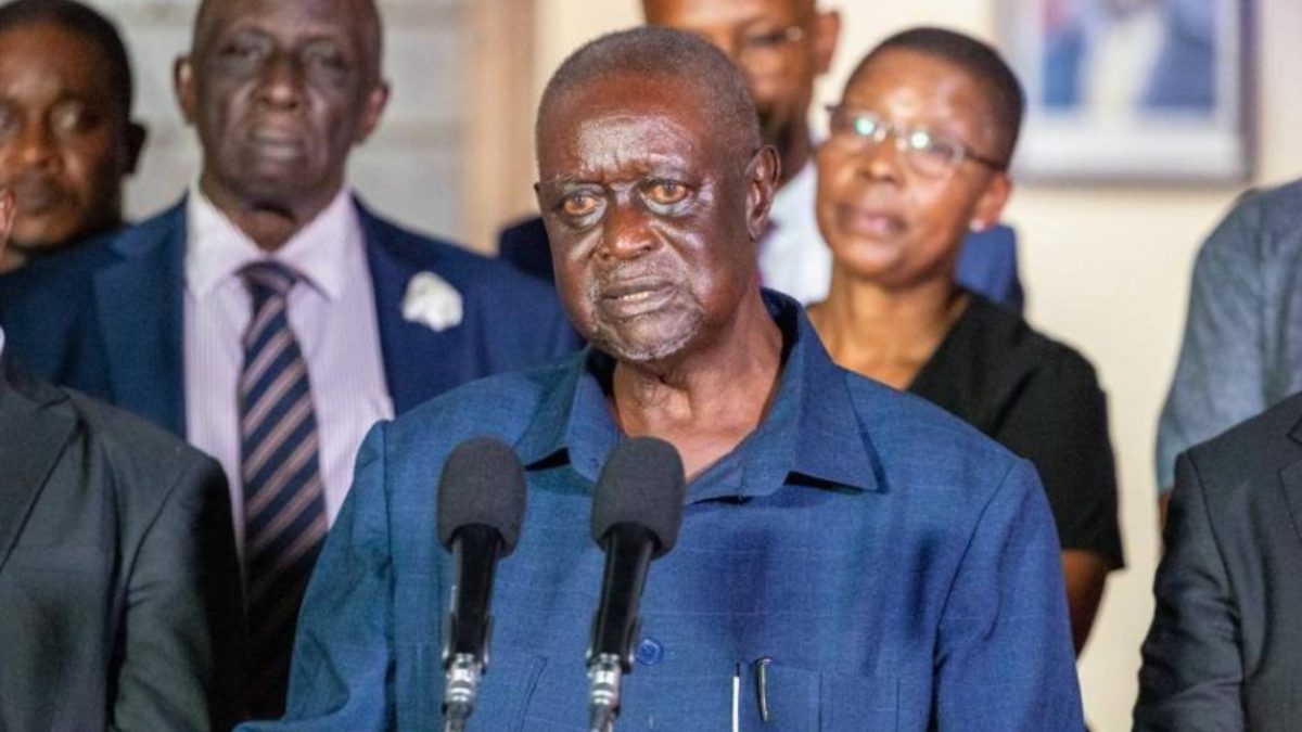 Oburu Oginga addresses journalists in Nairobi on Friday, October 17, 2025.