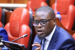 Nairobi Governor Sakaja Johnson, when he appeared before Senate Committee on Devolution and Intergovernmental Relations/HANDOUT