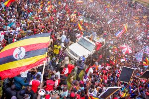 Massive crowds welcomed Bobi Wine in Kampala on Monday as the Ugandan opposition leader stepped up his bid to unseat long-time President Yoweri Museveni ahead of the January elections.