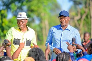 Malava MP-elect David Ndakwa with Farouk Kibet during an event in Malava/COURTESY 