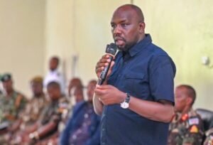 Interior Cabinet Secretary Kipchumba Murkomen addressing security officials and local leaders during a meeting in Isiolo on February 3, 2026, ahead of the launch of a multi-agency operation to curb cattle rustling and restore peace in the region. (Photo: Kipchumba Murkomen/X)