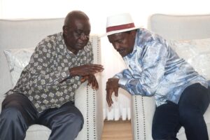 ODM Oburu Oginga and Wiper Patriotic Front leader Kalonzo Musyoka in Machakos