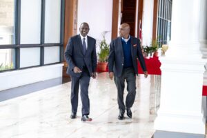 President William, together with Gideon Moi, at Statehouse Nairobi, on Thursday, October 9, 2025.